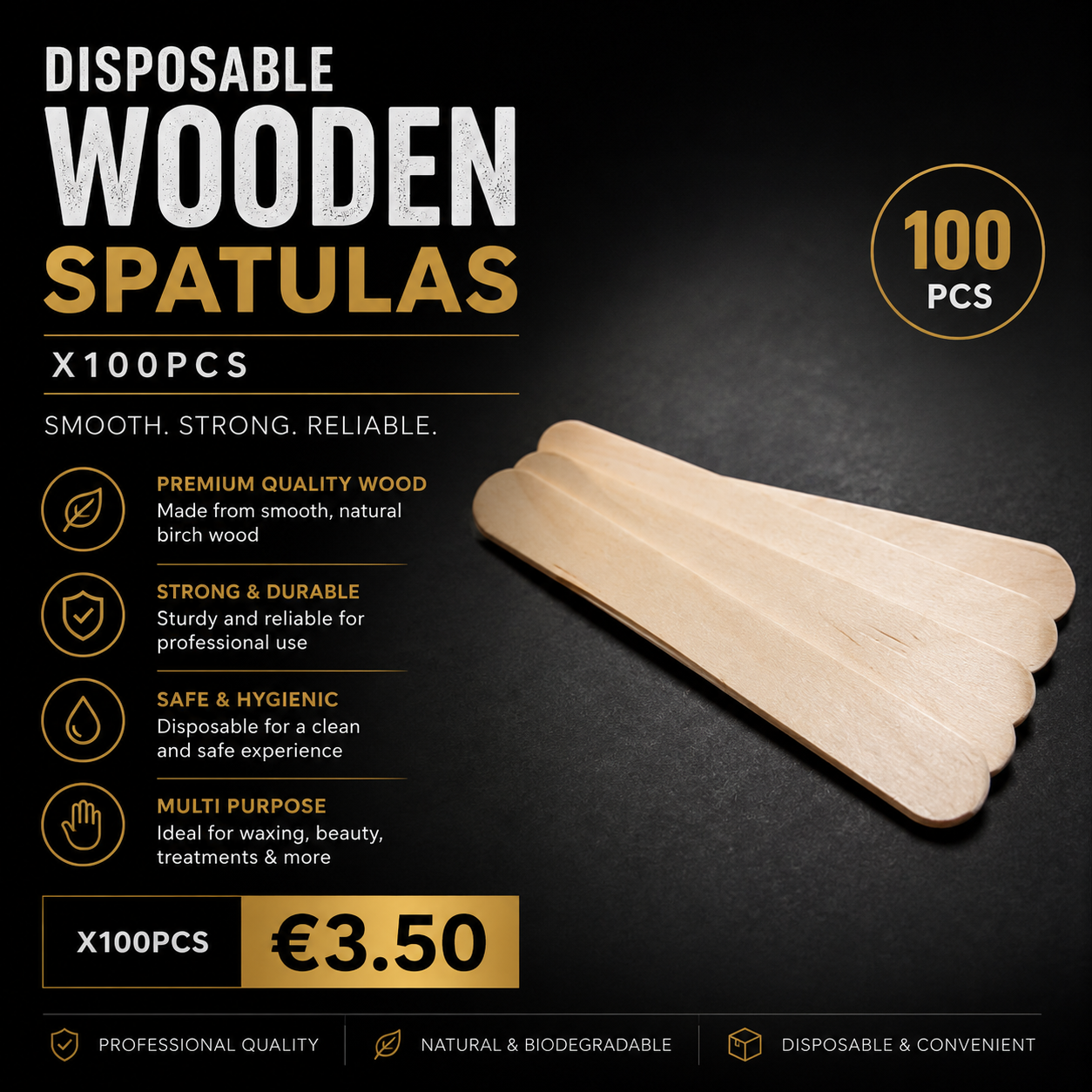 Wooden spatulas x100pcs