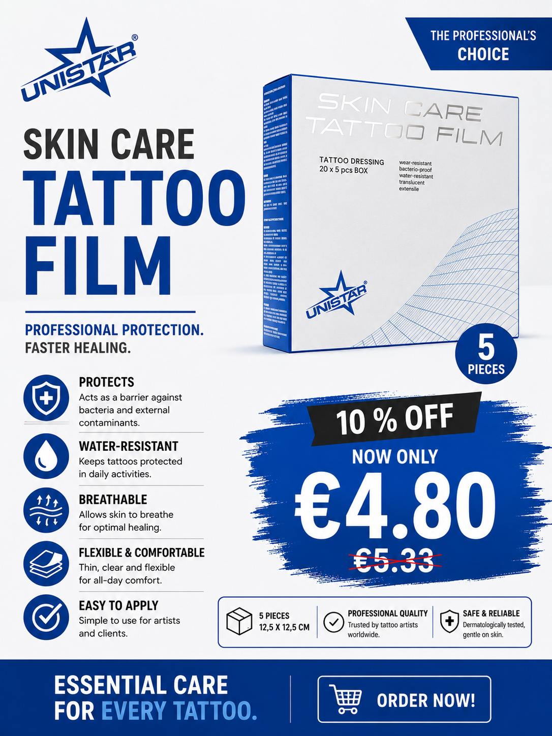 Skin care tattoo film